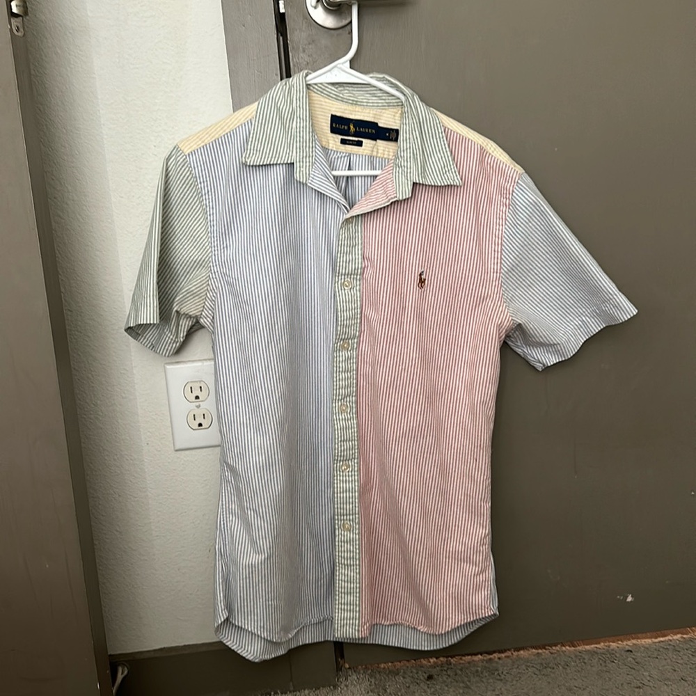 Polo Ralph Lauren Color Block Striped Short Sleeve Dress Shirt